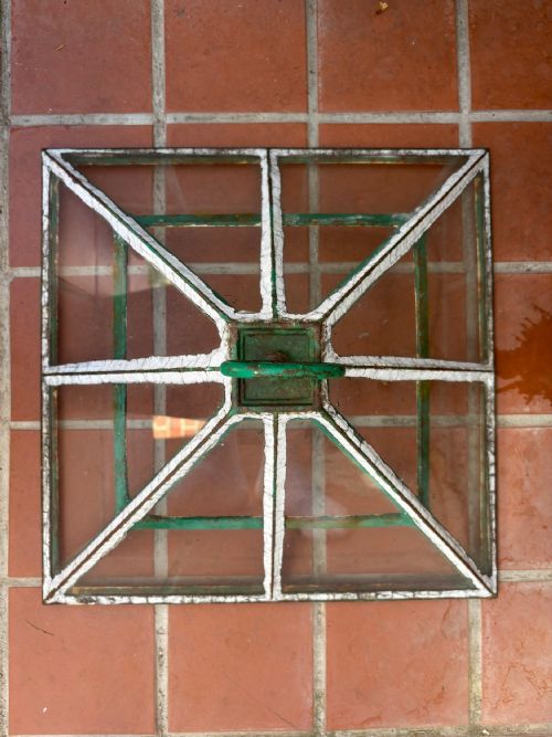A 19TH CENTURY ENGLISH CAST IRON AND GLASS GARDEN CLOCHE 46CM RARE MODEL - ADDITIONAL PHOTO 3