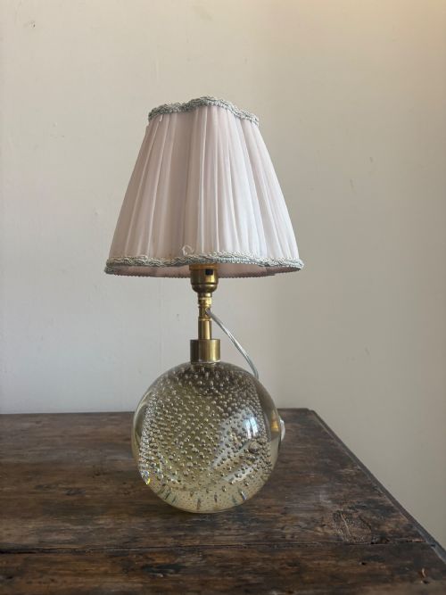 a 20th century murano bullicante clear glass seguso table lamp 27cm pat tested - CATEGORY: ANTIQUE  - DATED 1950