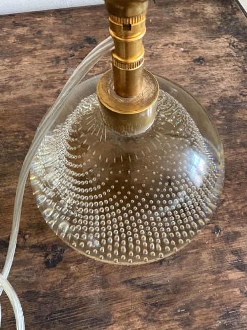 A 20TH CENTURY MURANO BULLICANTE CLEAR GLASS SEGUSO TABLE LAMP 27CM PAT TESTED - ADDITIONAL PHOTO 3