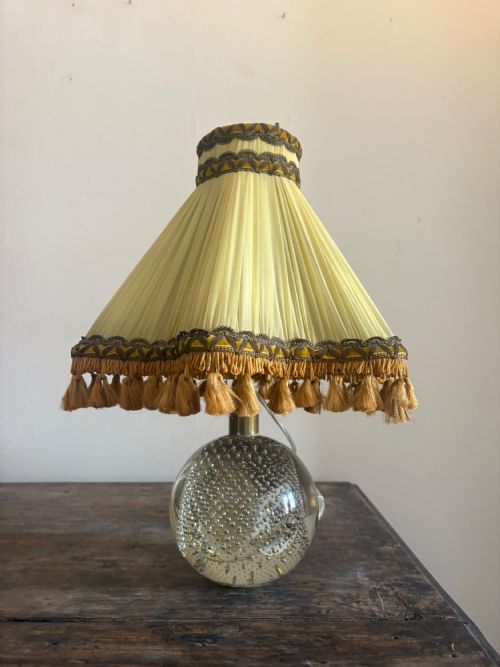 A 20TH CENTURY MURANO BULLICANTE CLEAR GLASS SEGUSO TABLE LAMP 27CM PAT TESTED - ADDITIONAL PHOTO 6