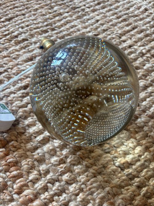 A 20TH CENTURY MURANO BULLICANTE CLEAR GLASS SEGUSO TABLE LAMP 27CM PAT TESTED - ADDITIONAL PHOTO 8