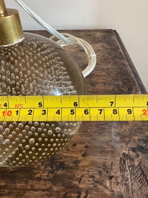 A 20TH CENTURY MURANO BULLICANTE CLEAR GLASS SEGUSO TABLE LAMP 27CM PAT TESTED - ADDITIONAL PHOTO 13