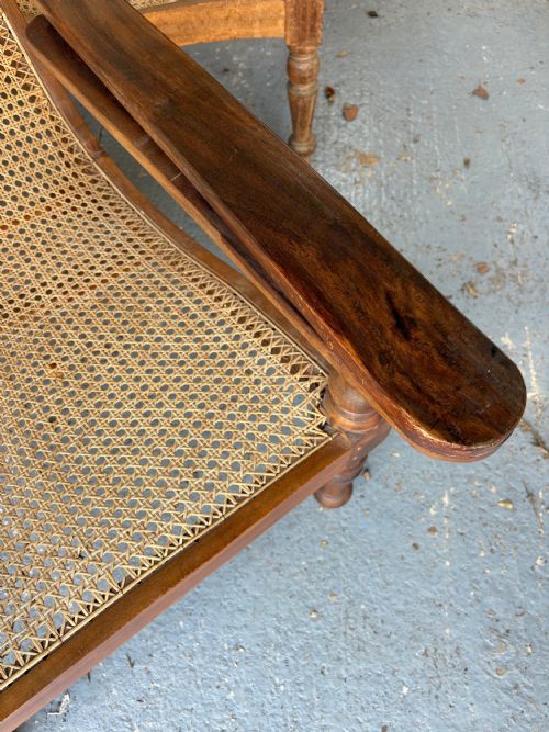 A PAIR OF ORIGINAL ANGLO INDIAN TEAK AND CANE PLANTATION CHAIRS CIRCA 19101920 - ADDITIONAL PHOTO 9
