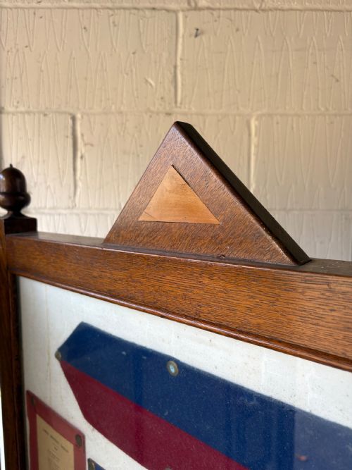 ETON COLLEGE ORIGINAL 1920S OAK FRAME 3 PANEL DEBATING AND POLITICAL SOCIETY SCREEN - ADDITIONAL PHOTO 7