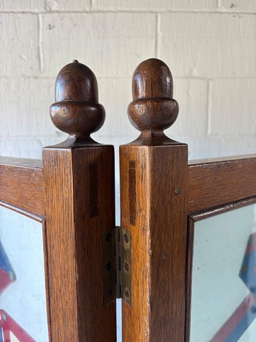 ETON COLLEGE ORIGINAL 1920S OAK FRAME 3 PANEL DEBATING AND POLITICAL SOCIETY SCREEN - ADDITIONAL PHOTO 9