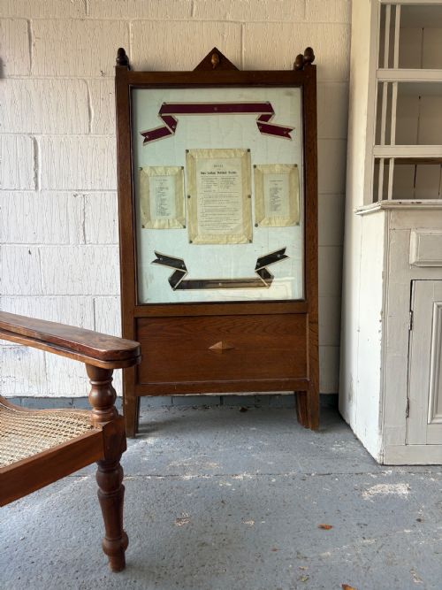 ETON COLLEGE ORIGINAL 1920S OAK FRAME 3 PANEL DEBATING AND POLITICAL SOCIETY SCREEN - ADDITIONAL PHOTO 11