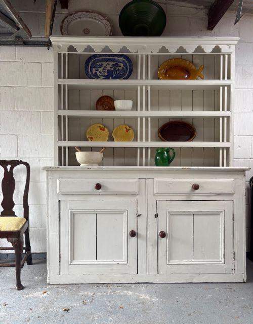 a 19th century country house painted pine irish dresser 162cm wide 2 door base cupboard - CATEGORY: ANTIQUE DRESSERS - DATED 1850