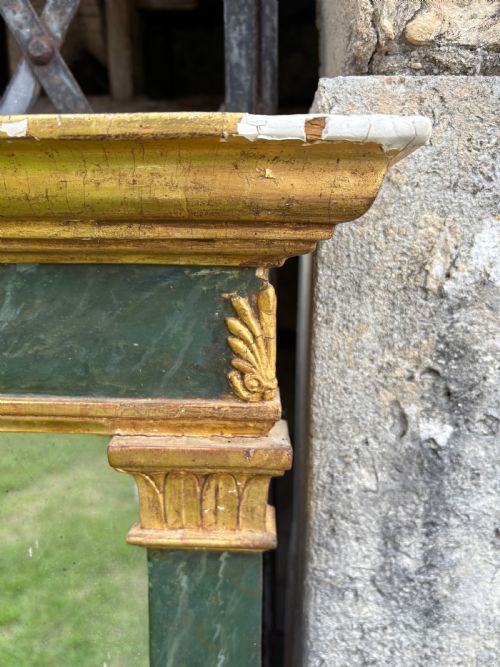 EARLY 19THC NEOCLASSICAL EMPIRE MIRROR CARVED GILTWOOD AND FAUX MARBLE 66CM - ADDITIONAL PHOTO 8
