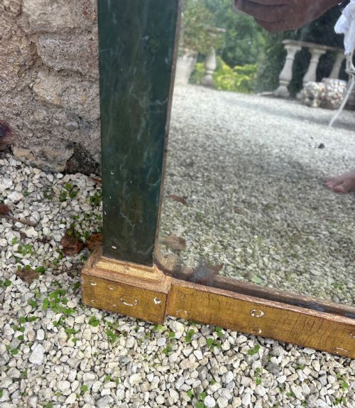 EARLY 19THC NEOCLASSICAL EMPIRE MIRROR CARVED GILTWOOD AND FAUX MARBLE 66CM - ADDITIONAL PHOTO 11