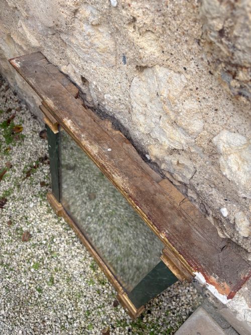 EARLY 19THC NEOCLASSICAL EMPIRE MIRROR CARVED GILTWOOD AND FAUX MARBLE 66CM - ADDITIONAL PHOTO 13