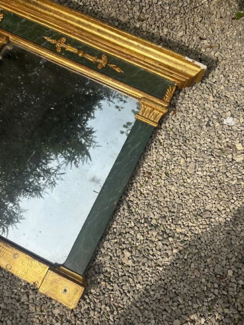 EARLY 19THC NEOCLASSICAL EMPIRE MIRROR CARVED GILTWOOD AND FAUX MARBLE 66CM - ADDITIONAL PHOTO 14