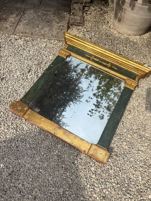 EARLY 19THC NEOCLASSICAL EMPIRE MIRROR CARVED GILTWOOD AND FAUX MARBLE 66CM - ADDITIONAL PHOTO 15