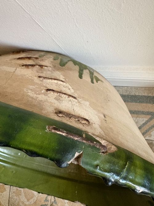 A LARGE SOUTH OF FRANCE TIAN BOWL 19THC GREEN GLAZE EARTHENWARE 69CM DIAMETER - ADDITIONAL PHOTO 3