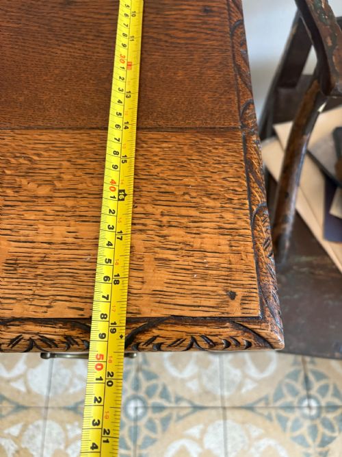 A GEORGE 111 CARVED OAK 3 DRAWER LOWBOY SIDE TABLE C1800 76CM WIDE - ADDITIONAL PHOTO 14