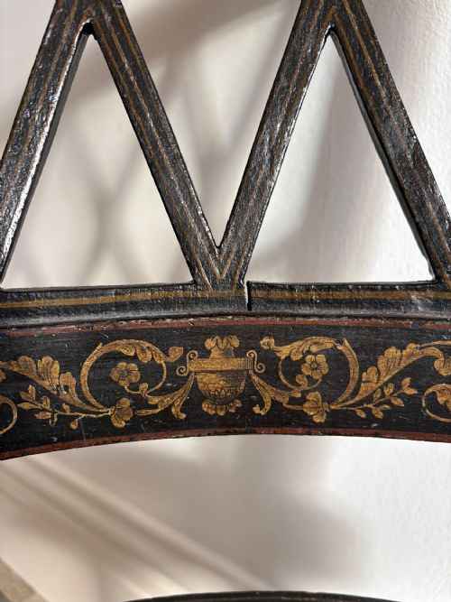 EBONISED AND GILT PAINTED REGENCY OPEN ARM ELBOW CHAIR CANE SEAT C1820 MANNER JOHN GEE - ADDITIONAL PHOTO 12