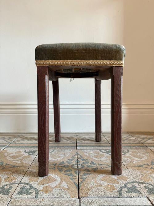 ORIGINAL KING GEORGE VI CORONATION STOOL 1937 LIMED OAK BY WARING GILLOW - ADDITIONAL PHOTO 1