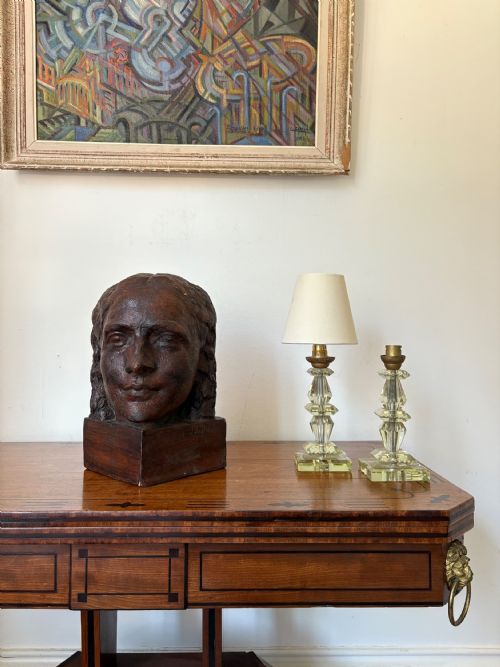 A 20TH CENTURY FRENCH FEMALE TERRACOTTA BUST SCULPTURE SIGNED C1930S 32CM - ADDITIONAL PHOTO 10