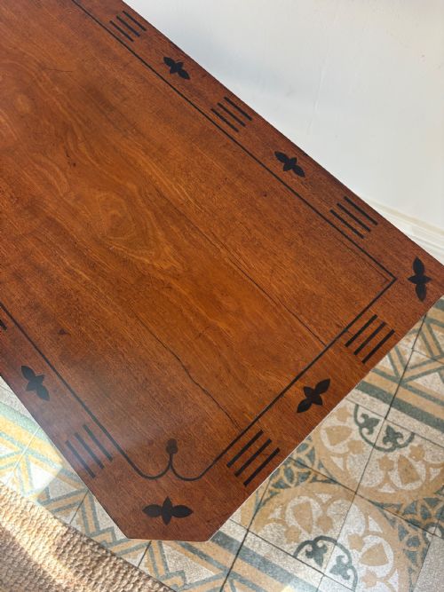A REGENCY BRASS MOUNTED MAHOGANY AND EBONY INLAID CARD TABLE C1815 GREEK KEY - ADDITIONAL PHOTO 2