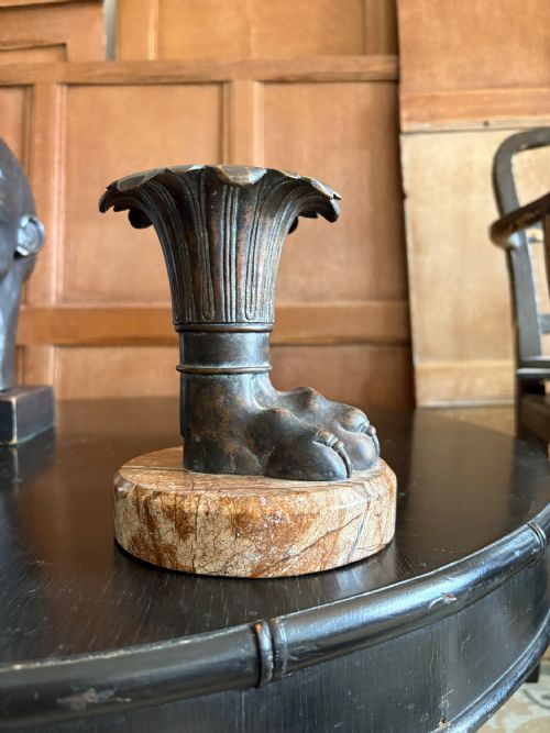 a 19th century italian grand tour bronze lions paw vase on marble base 165cm - CATEGORY: ANTIQUE METAL - DATED 19TH CENTURY