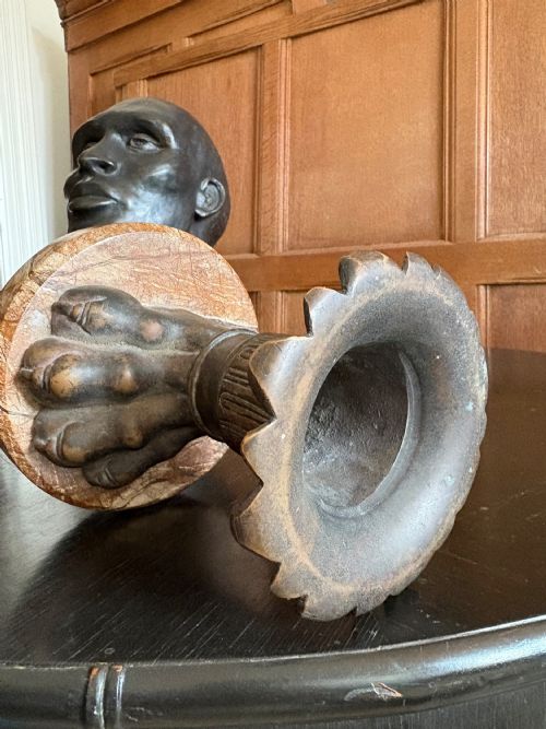 A 19TH CENTURY ITALIAN GRAND TOUR BRONZE LIONS PAW VASE ON MARBLE BASE 165CM - ADDITIONAL PHOTO 8
