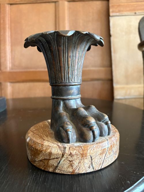 A 19TH CENTURY ITALIAN GRAND TOUR BRONZE LIONS PAW VASE ON MARBLE BASE 165CM - ADDITIONAL PHOTO 10
