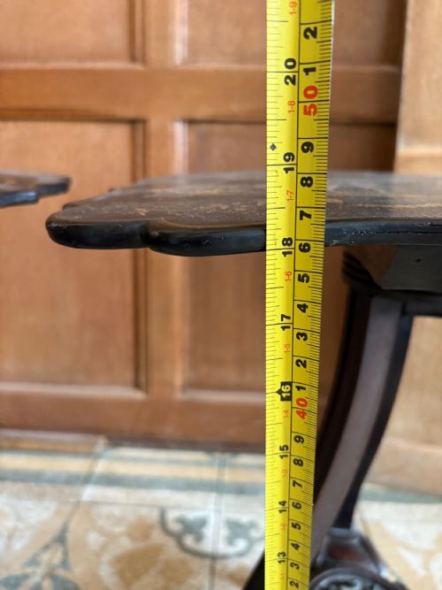 PAIR OF 19THC CHINOISERIE TABLES HONGMU BASES AND IRON PAW FEET ANGLO CHINESE - ADDITIONAL PHOTO 22