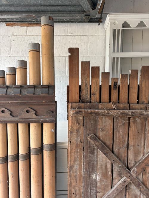 PAIR OF 19THC CHURCH ORGAN ARCHITECTURAL PANELS HAND MADE SIMULATED PIPES 187CM - ADDITIONAL PHOTO 5