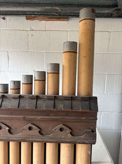 PAIR OF 19THC CHURCH ORGAN ARCHITECTURAL PANELS HAND MADE SIMULATED PIPES 187CM - ADDITIONAL PHOTO 9