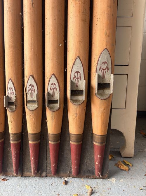 PAIR OF 19THC CHURCH ORGAN ARCHITECTURAL PANELS HAND MADE SIMULATED PIPES 187CM - ADDITIONAL PHOTO 11