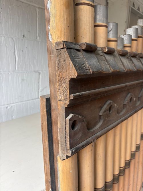 PAIR OF 19THC CHURCH ORGAN ARCHITECTURAL PANELS HAND MADE SIMULATED PIPES 187CM - ADDITIONAL PHOTO 6