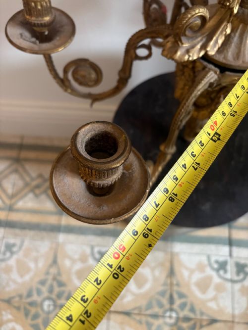 FRENCH 19TH CENTURY GILT BRONZE 6 BRANCH CHANDELIER 60CM TALL ELECTRIC OR CANDLE - ADDITIONAL PHOTO 13