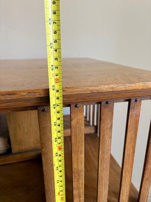 ENGLISH OAK REVOLVING BOOKCASE C1900 3 TIER COUNTRY HOUSE SCALE 109CM - ADDITIONAL PHOTO 8