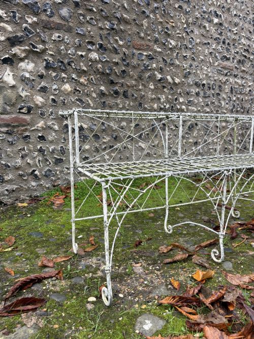 a 19th century english wirework 2 tier white painted plant stand 160cm - CATEGORY: ANTIQUE MISCELLANEOUS - DATED 1870