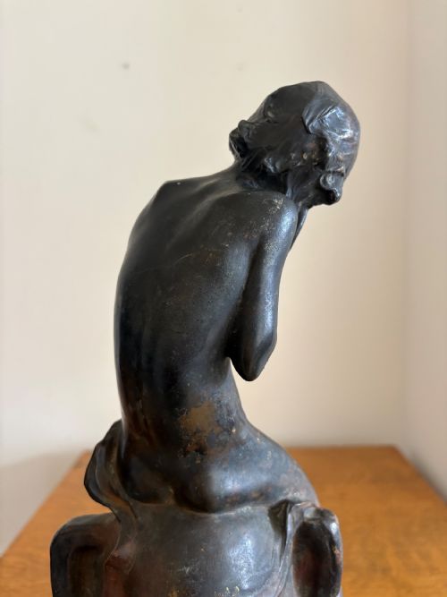 HENRI PERNOT 18591937 LA BELLE EPOQUE SEATED BOY BRONZE C1900 39CM SIGNED - ADDITIONAL PHOTO 1