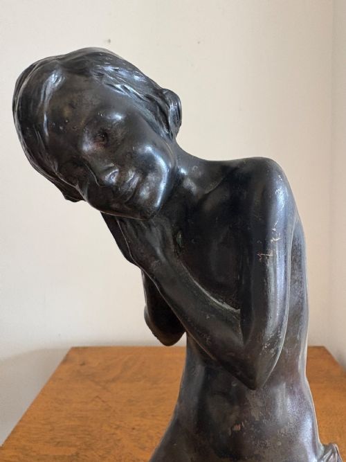HENRI PERNOT 18591937 LA BELLE EPOQUE SEATED BOY BRONZE C1900 39CM SIGNED - ADDITIONAL PHOTO 7
