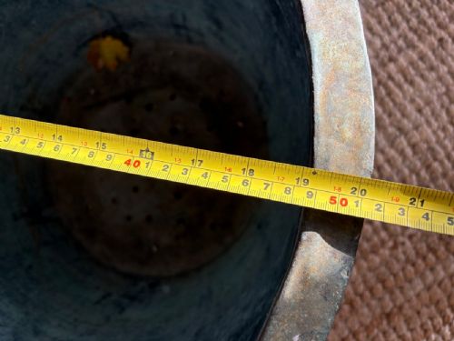 A 19TH CENTURY RIVETED COPPER PLANTER OR LOG BIN 51CM DIAMETER WITH VERDIGRIS - ADDITIONAL PHOTO 11