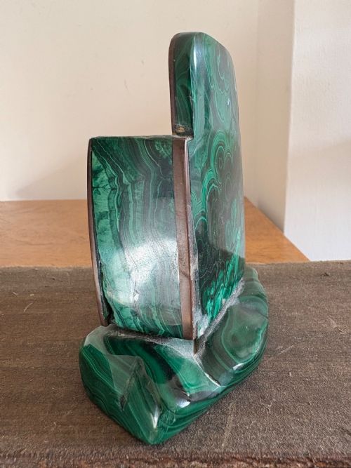 ANTIQUE MALACHITE AND BRONZE PEN DESK TIDY CIRCA 19201930S 13CM TALL - ADDITIONAL PHOTO 7