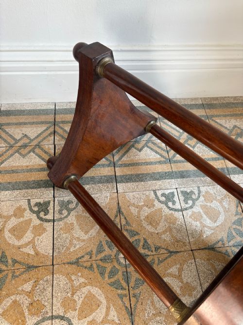 A FRENCH EMPIRE REVIVAL MAHOGANY GUERIDON C1900 MARBLE TOP TRIFORM BASE 50CM DIA - ADDITIONAL PHOTO 11