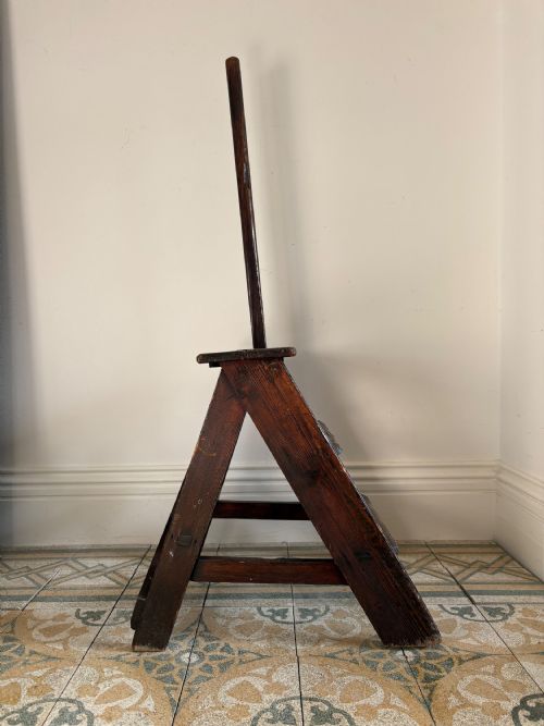 A PAIR OF 19TH CENTURY PINE ANTIQUE LIBRARY STEPS - ADDITIONAL PHOTO 5