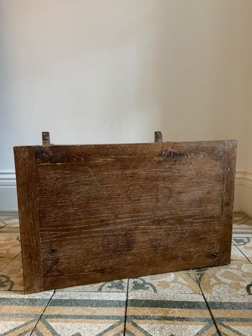 EARLY 20THC SPANISH STYLE ARTS AND CRAFTS FRATINO LIMED OAK SIDE TABLE 64CM - ADDITIONAL PHOTO 6