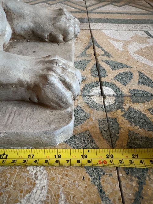 EGYPTIAN REVIVAL EARLY 20TH CENTURY SOLID PLASTER SPHINX STATUE 48CM - ADDITIONAL PHOTO 13