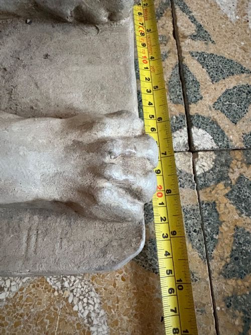EGYPTIAN REVIVAL EARLY 20TH CENTURY SOLID PLASTER SPHINX STATUE 48CM - ADDITIONAL PHOTO 14