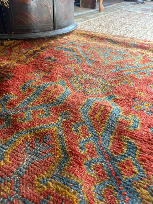 ANTIQUE OUSHAK COUNTRY HOUSE RUNNER TURKISH CARPET C1900S 398CM X 98CM - ADDITIONAL PHOTO 6