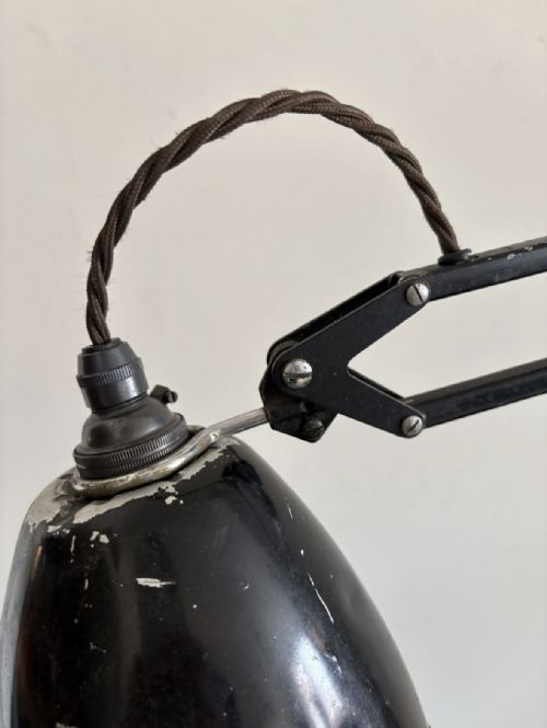 A TYPE 75 ANGLEPOISE INDUSTRIAL FLOOR LAMP WITH TROLLEY BASE PAT REWIRED C1930S - ADDITIONAL PHOTO 4