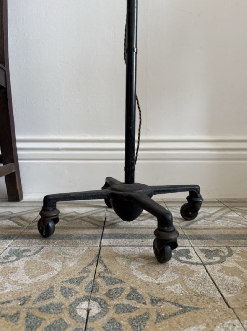 A TYPE 75 ANGLEPOISE INDUSTRIAL FLOOR LAMP WITH TROLLEY BASE PAT REWIRED C1930S - ADDITIONAL PHOTO 6