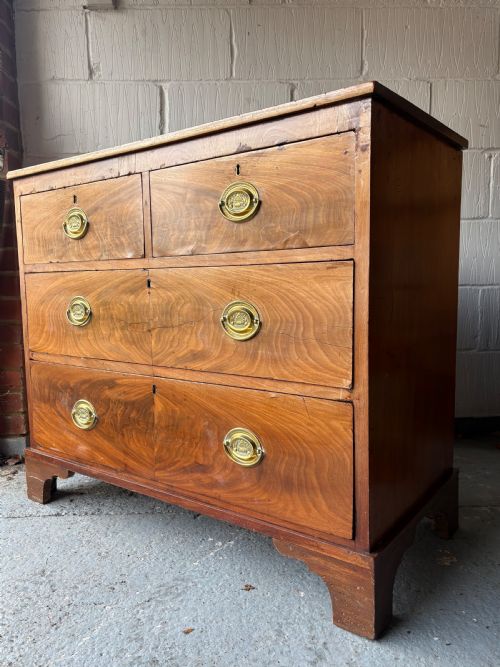 REGENCY MAHOGANY CHEST OF DRAWERS TRAFALGAR SACRED TO NELSON HANDLES C1810 98CM - ADDITIONAL PHOTO 2