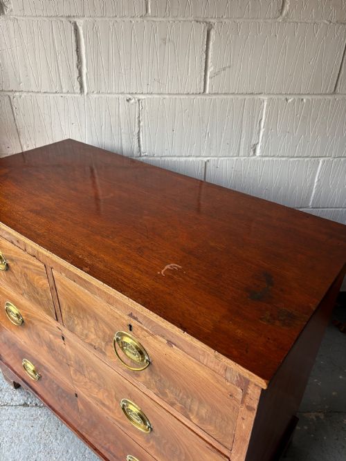 REGENCY MAHOGANY CHEST OF DRAWERS TRAFALGAR SACRED TO NELSON HANDLES C1810 98CM - ADDITIONAL PHOTO 9