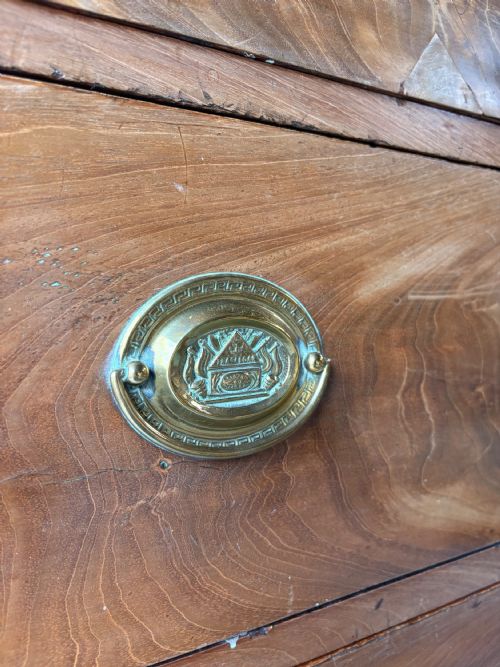 REGENCY MAHOGANY CHEST OF DRAWERS TRAFALGAR SACRED TO NELSON HANDLES C1810 98CM - ADDITIONAL PHOTO 12