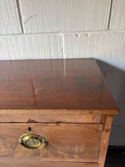 REGENCY MAHOGANY CHEST OF DRAWERS TRAFALGAR SACRED TO NELSON HANDLES C1810 98CM - ADDITIONAL PHOTO 14