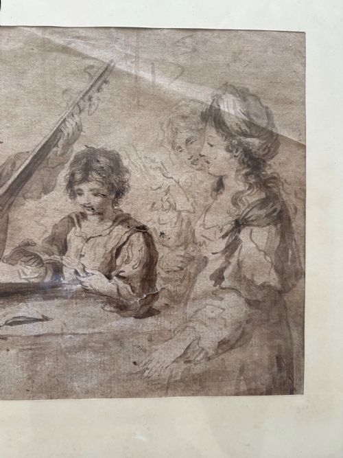 AN 18TH CENTURY OLD MASTER INKWASH PREPARATORY SKETCH AFTER GUERCINO 15911666 42CM - ADDITIONAL PHOTO 11